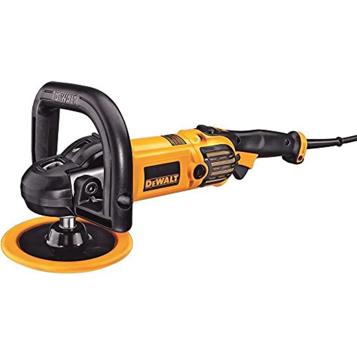 DeWalt 150mm & 180mm Polierer-Poliergerät (variable Geschwindigkeitseinstellung, leise & vibrationsarm, inkl. Gummischleifteller, Seitenzusatzhandgriff, zwei Polierhauben, Bügelhandgriff), DWP849X – Bild 2