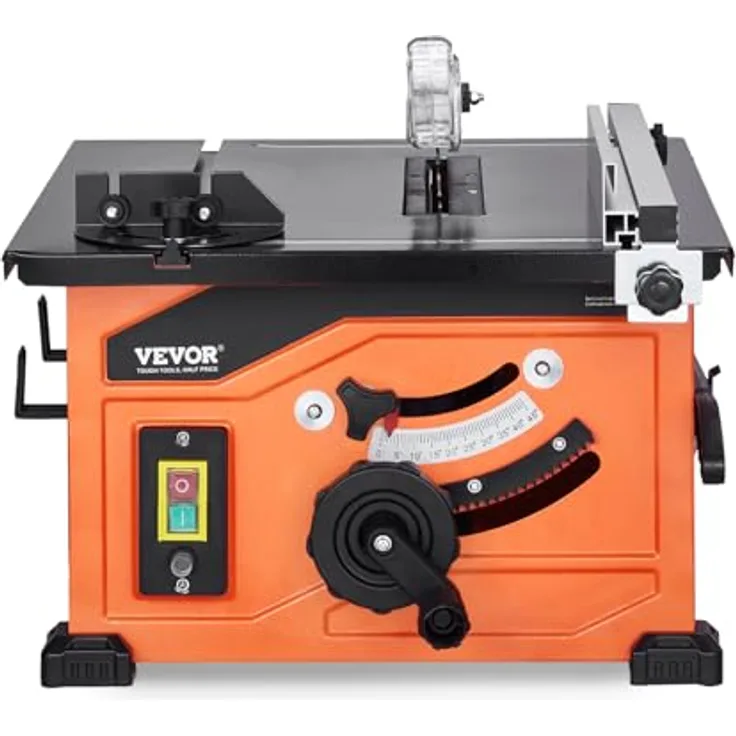 VEVOR Tischkreissäge WTS210F, 225 mm Schnittkapazität, 4800 U/min für Heimwerker-Holzbearbeitung und Möbelbau