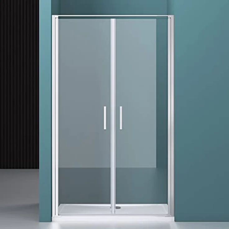 Mai & Mai Dusch-Drehtür Nischentür Duschtür Duschabtrennung 8mm ESG mit NANO T66, 90x195 cm, Klarglas, elegante Doppeldrehtür mit Hebe & Senkmechanismus – Bild 2