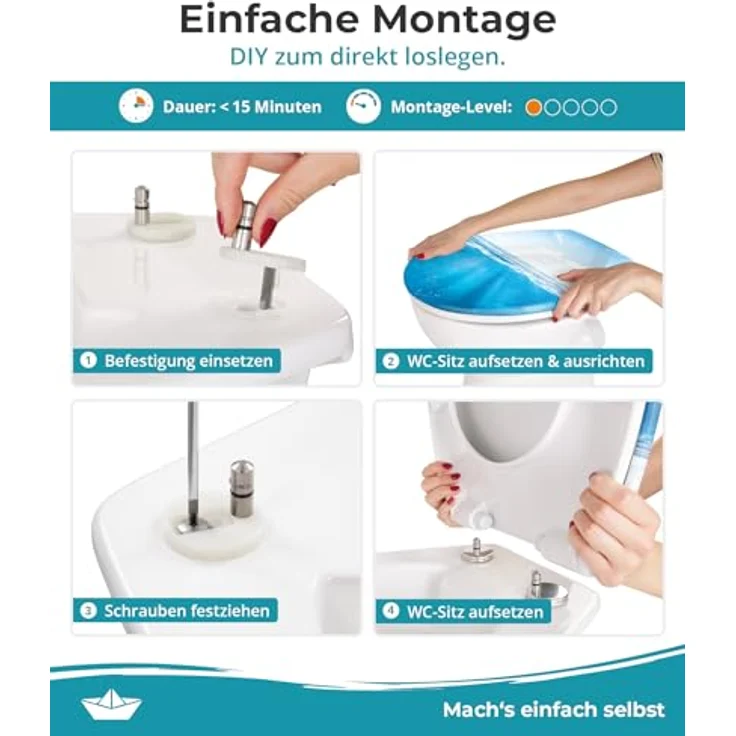 Calmwaters WC Sitz Motiv Meeresglanz, Duroplast mit Absenkautomatik, antibakteriell, oval, 250 kg Tragkraft – Bild 2