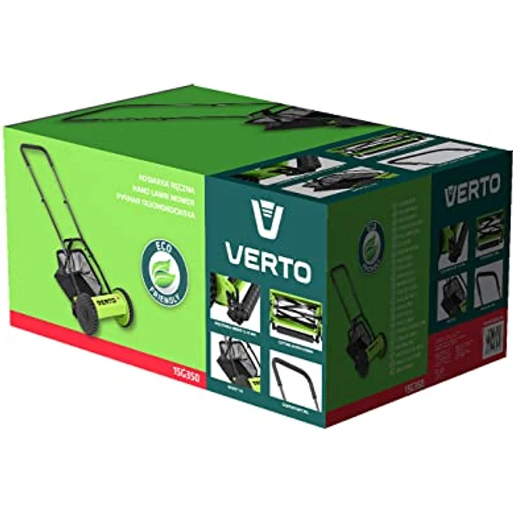 Verto Handmäher 15G350, 30 cm Schnittbreite, höhenverstellbar 12-45 mm, 16 l Fangkorb, 7 kg leicht, umweltfreundlich – Bild 9