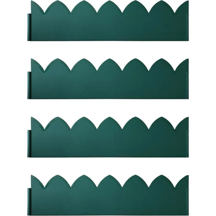 HTI-Living Beetumrandung Nessa Spitzbogen 4-teilig Grün, Set, 4 Module, Beetbegrenzung Beeteinfassung