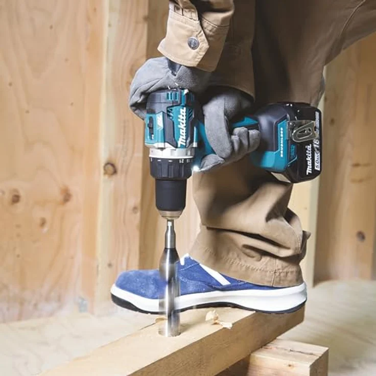 Makita Akku-Bohrschrauber 18V, kompakt, bürstenloser Motor, LED-Licht, inkl. 2 Akkus – Bild 5