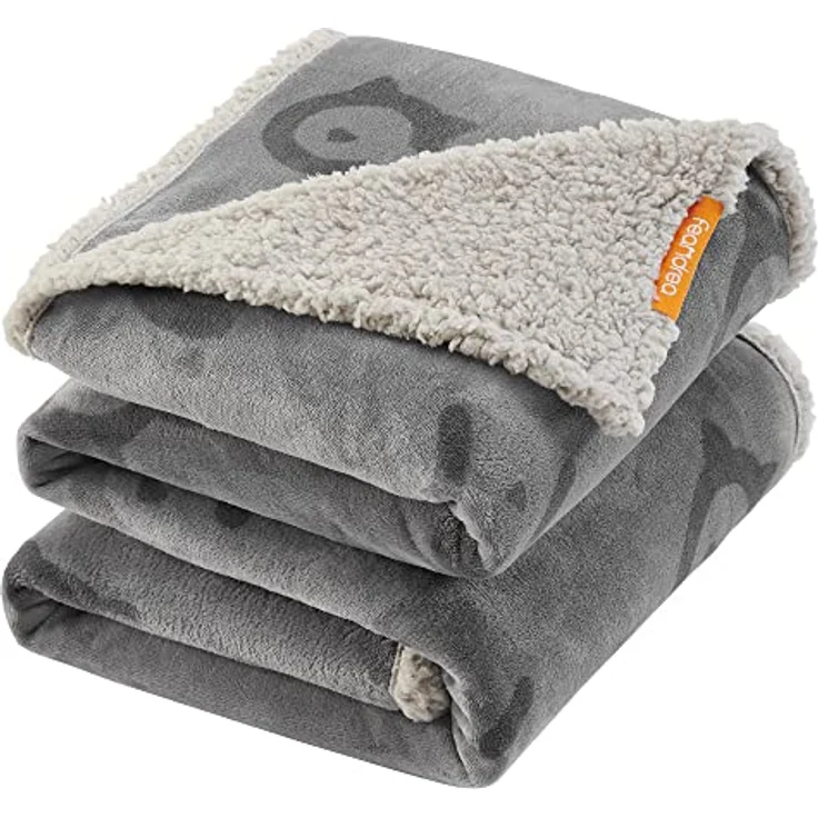 Feandrea wasserdichte Hundedecke, Sherpa Fleece Haustier Decke für große und extra große Hunde, Katzen, 203 x 152 cm, XXL, maschinenwaschbar, beidseitiger Sofabezug-Schutz, grau – Bild 1