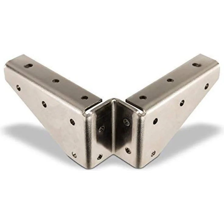 1 x SO-TECH® Winkelbeschlag Tischbeschlag Stahl vernickelt 125 x 125 x 54 mm mit seitlichen Anschraublöchern