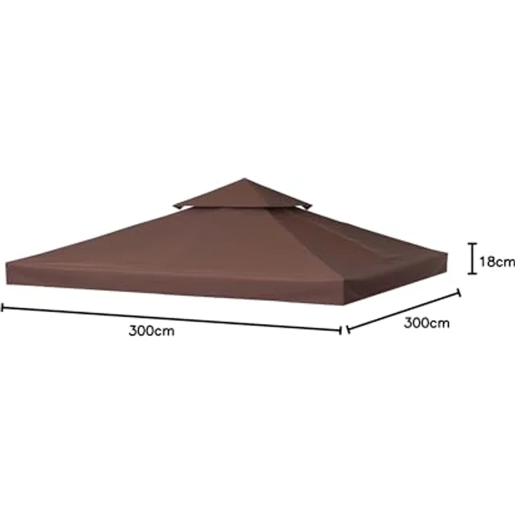 Outsunny Pavillon-Ersatzdach Ersatzdach für Pavillons, 300x300 cm, Kaffee-Farbe, wasserabweisendes Polyester – Bild 11