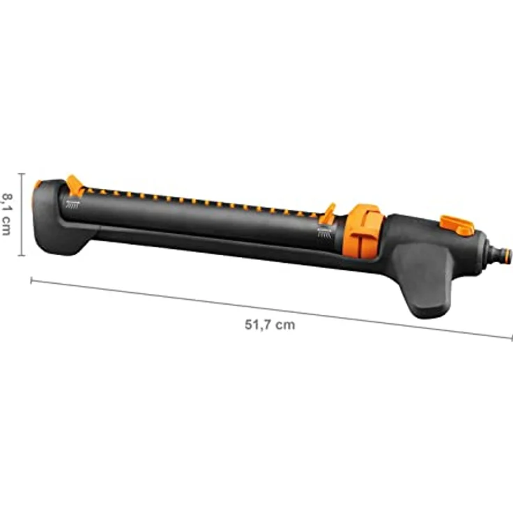 Fiskars Oszillierender Sprinkler, Mit On/Off-Ventil, Universalgröße, Bis zu 17 x 21 m Reichweite, Schwarz/Orange, On/Off, 1027028 – Bild 2