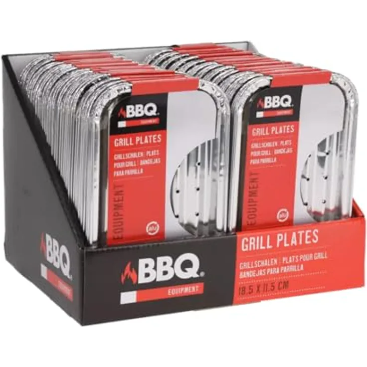 Grillschweine BBQ Grillplatte Aluminium Grillzubehör 5 Stück 18x11cm