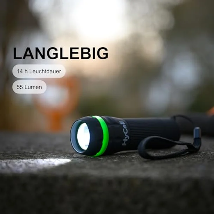 Taschenlampe HyCell Zoom Flashlight 55 Lumen inkl. 3 Micro AAA Batterien – Bild 5