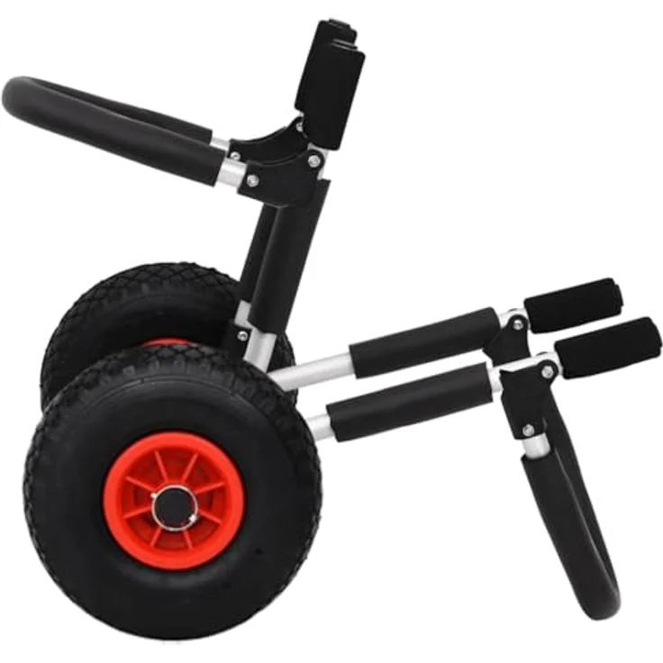 vidaXL SUP-Transportwagen Klappbar für Surfbrett, Aluminium, schwarz/silbern, 45 kg Belastbarkeit, inkl. Schaumstoffpolsterung und Gurten – Bild 4