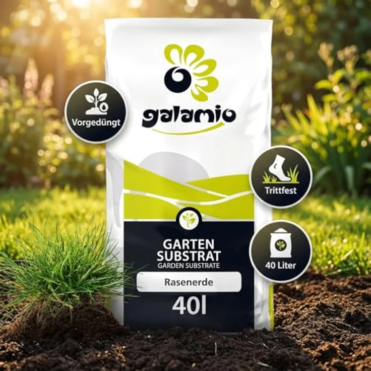 GALAMIO Rasenerde 1200l Palette, hochwertiges Kultursubstrat mit Sand & Langzeitdünger für Rasen Neuanlage, Pflege & Ausbesserung – Bild 3