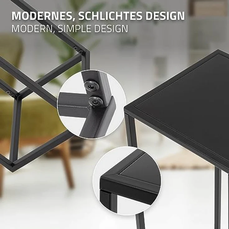 ML-Design 2er Set Blumenständer Schwarz aus pulverbeschichtet Metall – Bild 3