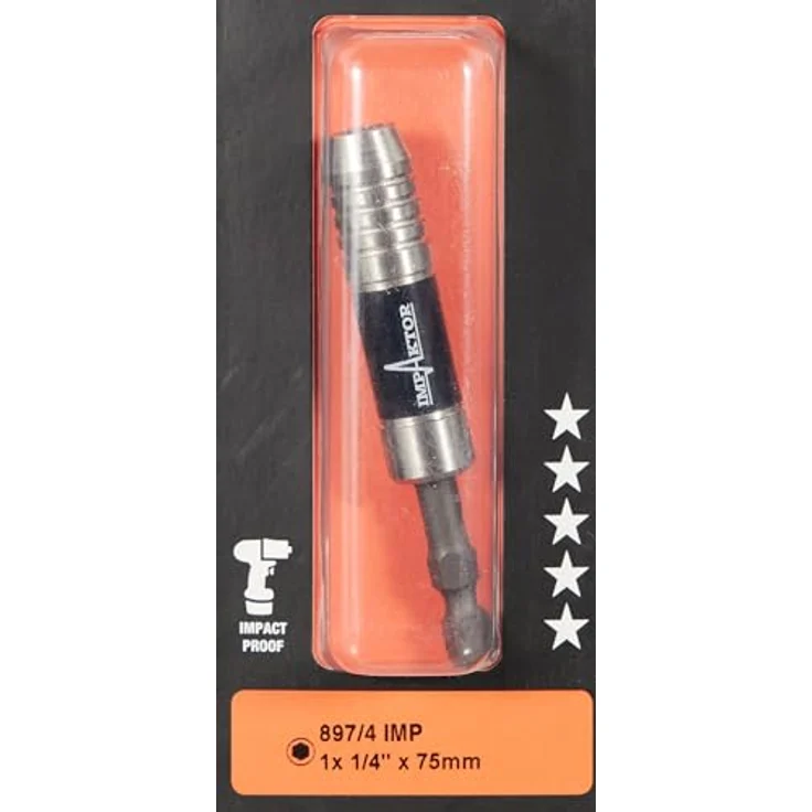 Wera 897/4 Impaktor 05057675001, Impaktor Halter mit Sprengring und Magnet, 75mm, für 1/4" Außensechskantantrieb – Bild 2