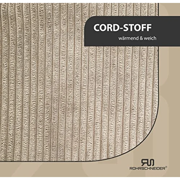Rohrschneider Hundebett waschbar für kleine und mittelgroße Hunde mit Hundekissen Cord beige (ca. 70x50 cm) inkl. Gassibeutel – Bild 4