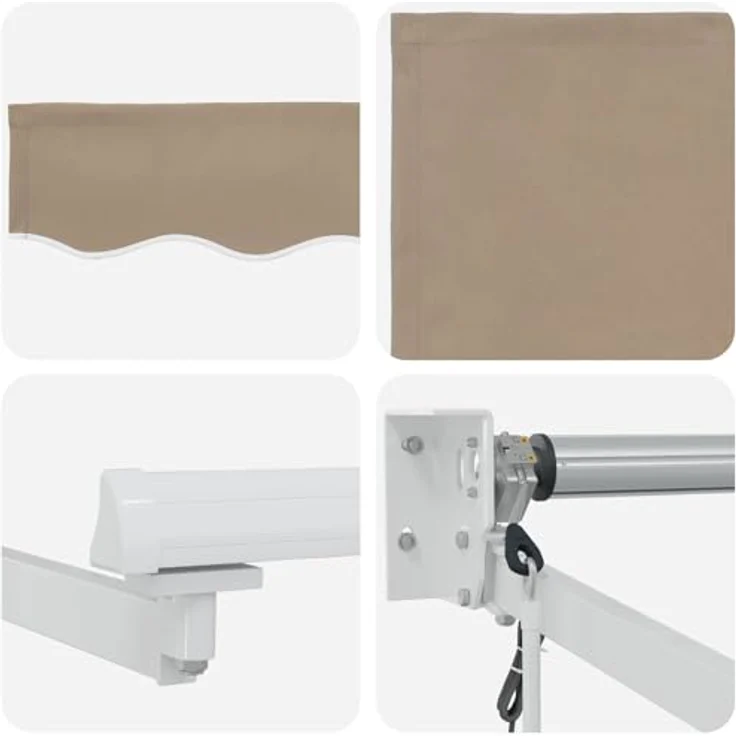 vidaXL Elektrische ausziehbare Markise Beige, 3 x 2,5 m mit Solarpanels und Fernbedienung – Bild 6