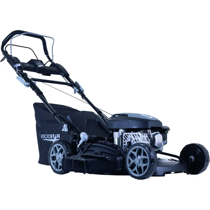 Woodster Benzin-Rasenmäher BLM460-150ES, 46 cm Schnittbreite, 2,6 kW, inkl. 2Ah Akku und 2,4A Ladegerät, dunkelgrau/schwarz