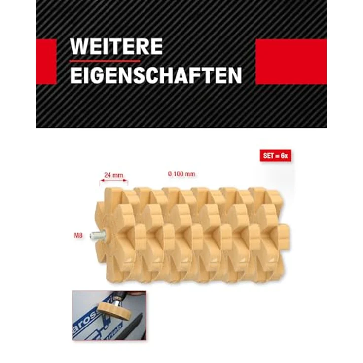 KS Tools 515.1368 Folienradierer mit Lamellen, 6er Pack – Bild 4