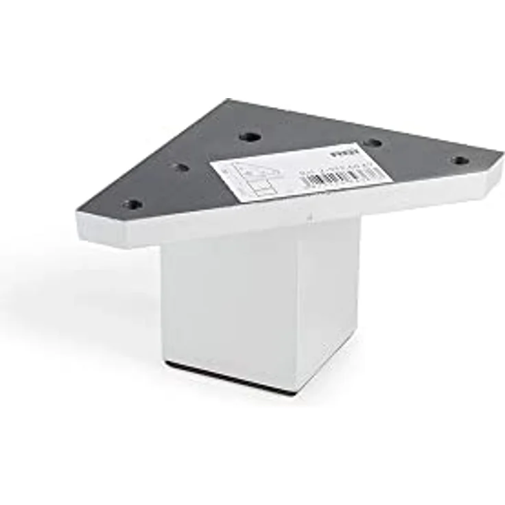 Amig Quadratischer Eckständer Mod.972, ABS-Kunststoff in Aluminium, Höhe 52 mm, für niedrige Möbel, max. 100 kg Belastbarkeit – Bild 1
