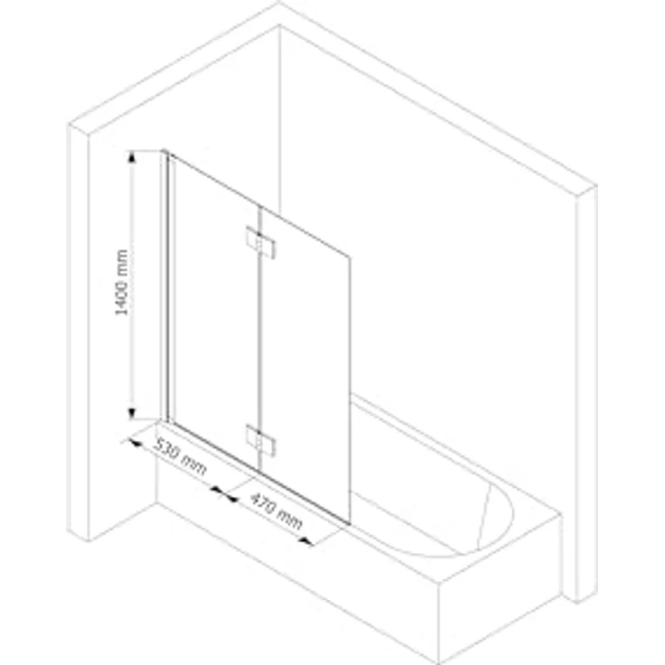 Schulte Home SCHÖNER WOHNEN-Kollektion Badewannenaufsatz ELARA, 2-teilig, Klar Hell, Chrom, 100x140 cm, faltbar, Einscheiben-Sicherheitsglas – Bild 3