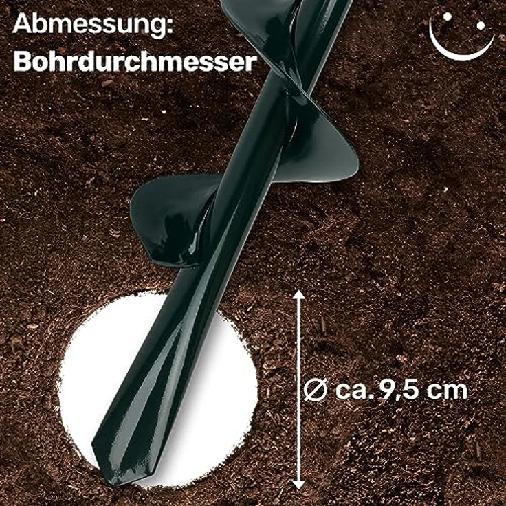 Gravidus Handerdbohrer 95 mm Durchmesser Stahl Kunststoff T-Griff 100 cm lang Erdbohrer – Bild 6