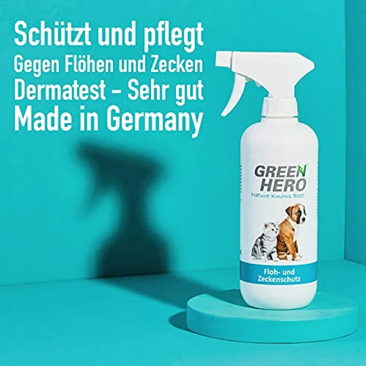 Green Hero Floh- und Zeckenschutz 500 ml das Zeckenspray und Flohmittel für Hunde und Katzen, effektives Flohspray für die direkte Anwendung auf dem Tier bei akutem Befall oder zum Schutz – Bild 2