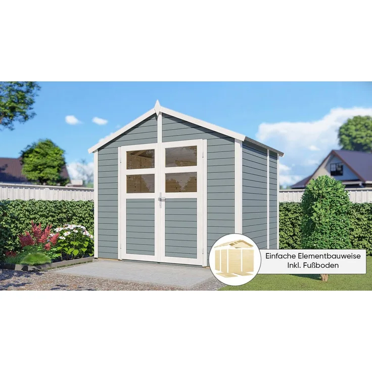 Konifera Gartenhaus Visby 3, BxT: 259x191 cm, Inklusive Fussboden, Premium-Ausstattung, in 4 Größen und 2 Farben