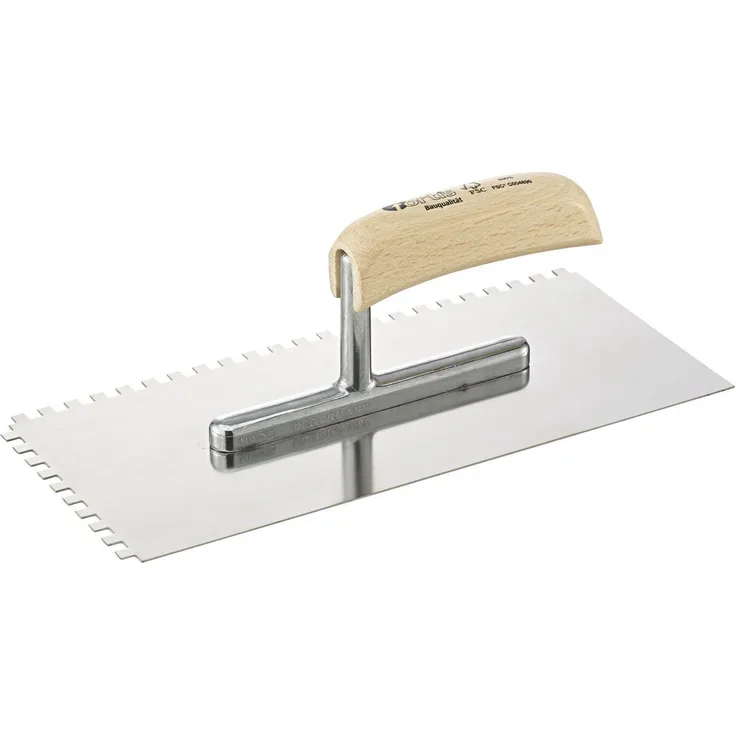 fortis Glättekelle 280 x 130 mm, gezahnt 6 x 6 mm, rostfrei
