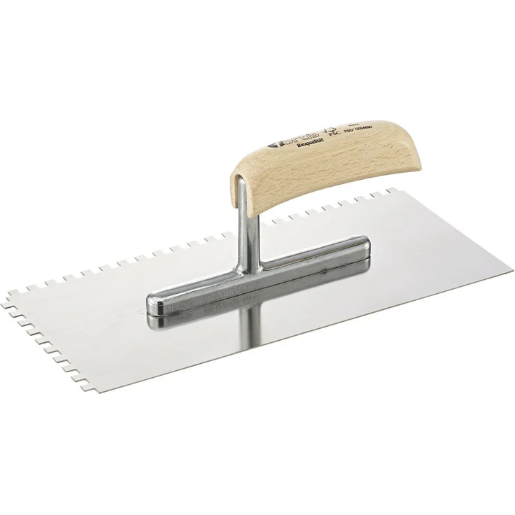 fortis Glättekelle 280 x 130 mm, gezahnt 6 x 6 mm, rostfrei