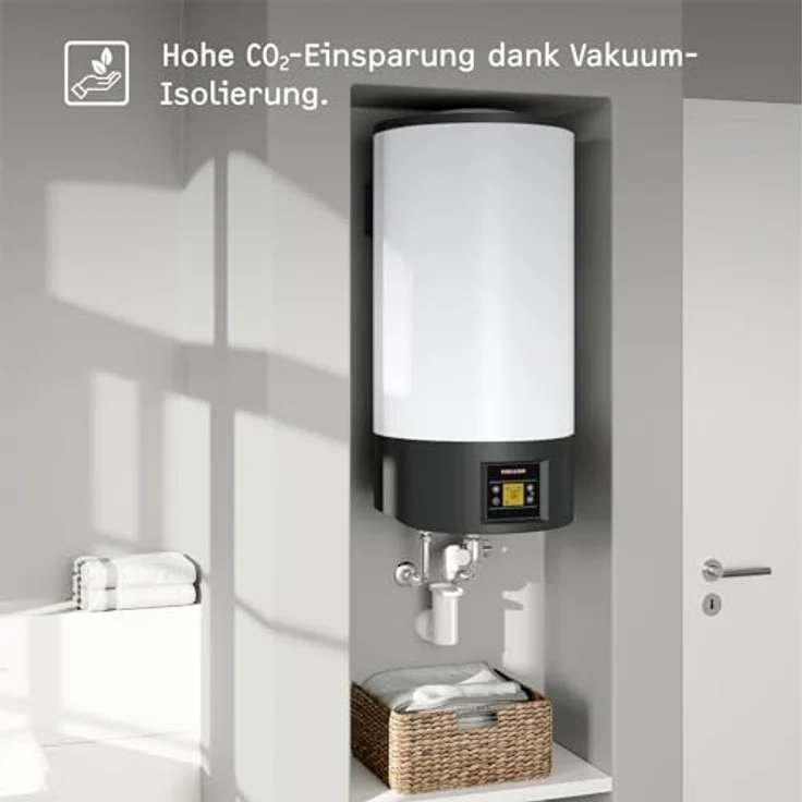 STIEBEL ELTRON EW-V ECO, Elektro Warmwasserspeicher 50 l mit LC-Display, Energieklasse B, niedriger Bereitschaftsenergieverbrauch, vakuumisoliert, wandhängend, druckfest, 205033 – Bild 3