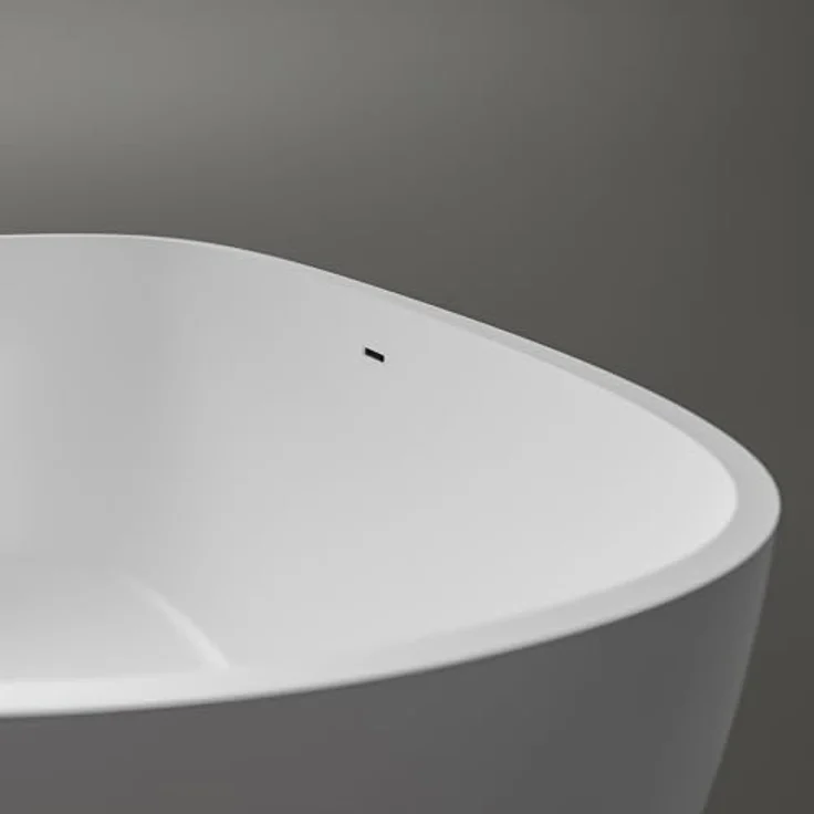 Bernstein OCEAN STONE Freistehende Badewanne, Mineralguss Weiß Matt 180 x 87 cm, für 2-Sitzer, inkl. Ab-/Überlaufgarnitur – Bild 4