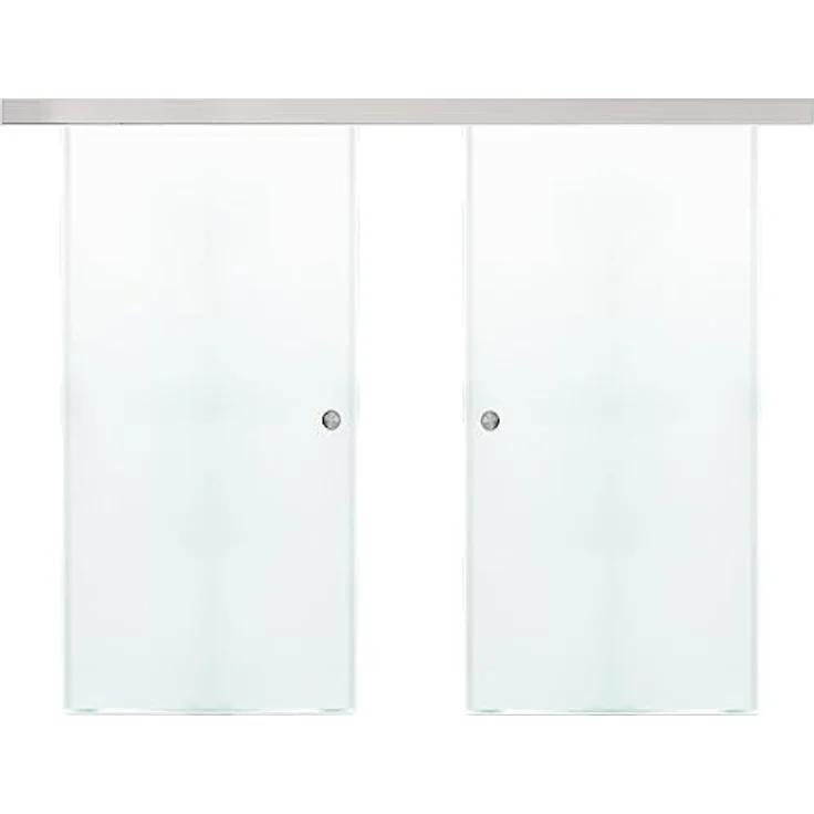 Home Deluxe Doppelglasschiebetür SAPHIR - Milchglas 205 x 105 cm I Robustes Sicherheitsglas I Transparentes Design I Geräuscharme Schiebefunktion - inkl. Gleitschiene und Zubehör - Preisvergleich – Bild 2