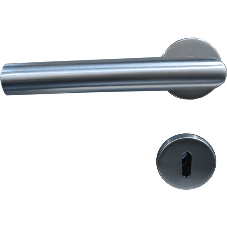 Trend Line Drückergarnitur TrendLine BB-Rosettengarnitur Edelstahl Ø 5 cm, hochwertiger Edelstahl, modernes Buntbart-Lochungssystem, silber