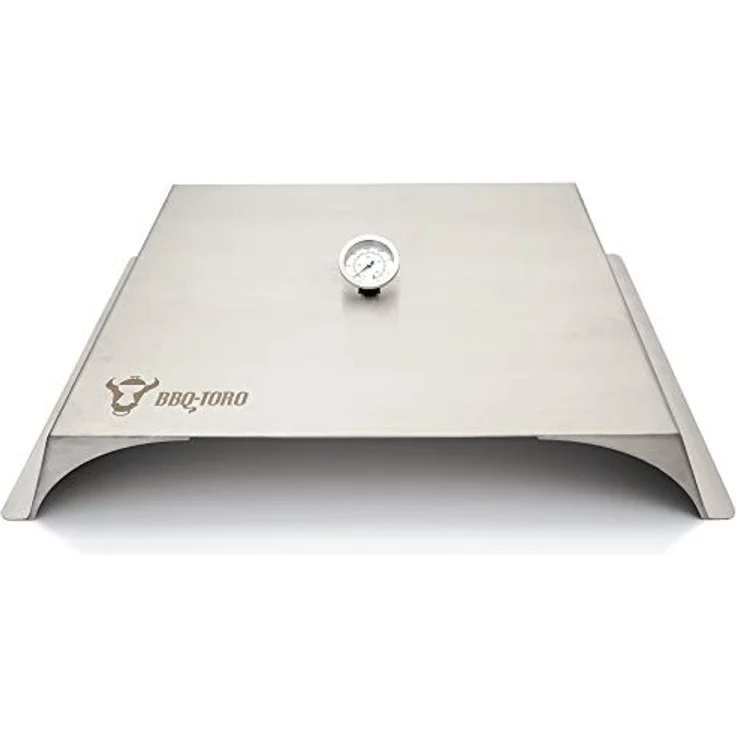BBQ-Toro Pizzaaufsatz für Gasgrill | Edelstahl | 56 x 39 cm | Pizzacover mit Thermometer | Pizzahaube (Pizzaaufsatz mit Pizzastein und Schaufel) – Bild 2