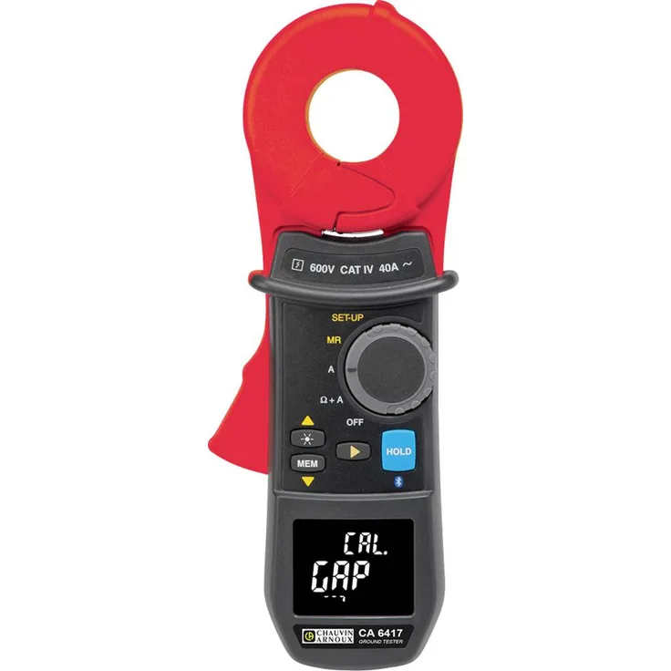 Chauvin Arnoux CA 6417 Erdungsmesszange, 600 V CAT IV, Bluetooth-fähig, LCD-Anzeige mit Alarm für Gefahrenspannungen