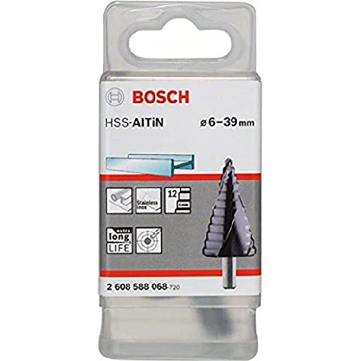 Bosch Accessories HSS Stufenbohrer 2608588068, 6-39mm TiAIN, Gesamtlänge 93,5mm, 3-Flächenschaft, für Metall und Kunststoff – Bild 1