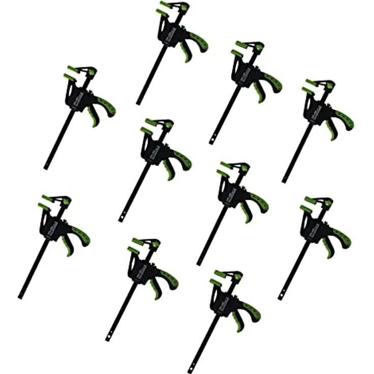TrutzHolm 10er Set kleine Einhandzwingen mit Soft-Grip-Griffen 35x105 mm