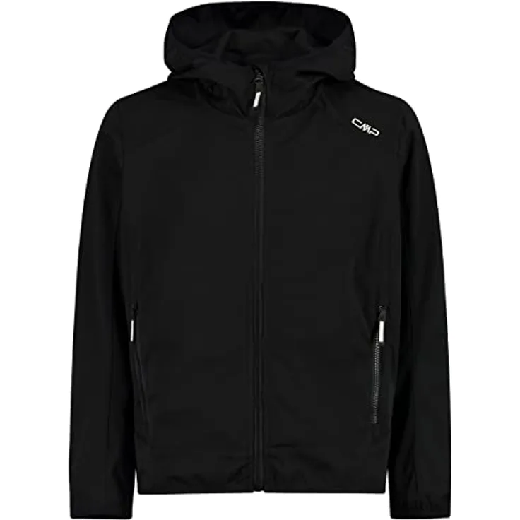 CMP Jungen Softshelljacke Boy Jacket Fix Hood - Leichte, wind- und wasserdichte Softshelljacke, 100% Polyester, blau