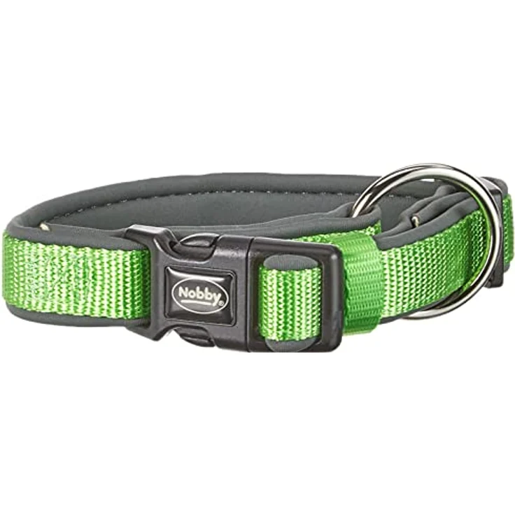 Nobby Halsband Classic Preno, neon grün / grau L: 20-30 cm, B: 15/20 mm, 1 Stück – Bild 1