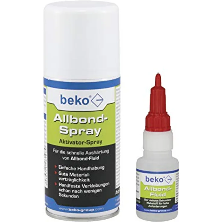 beko Allbond-Set: 20 g Allbond-Fluid + 150 ml Spray, im Schiebeblister, schnelle Verklebung nach Sekunden