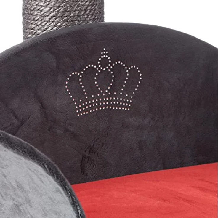 Kerbl 81548 Kratzbaum Lounge Deluxe, Höhe: 70 cm, grau/rot – Bild 4