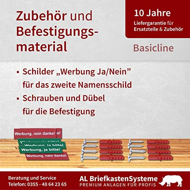AL Briefkastensysteme Basic 2er Briefkasten DB 703 Eisenglimmer Grau - Wetterfeste Briefkastenanlage mit 2 Namensschildern und Posthaltebügel – Bild 4