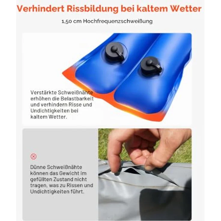 VEVOR Pool Beschwerungssack, 12er Set, 238 cm, 0,4 mm dicke PVC-Säcke mit Gewichten und auslaufsicherem Schraubverschluss, blau – Bild 5