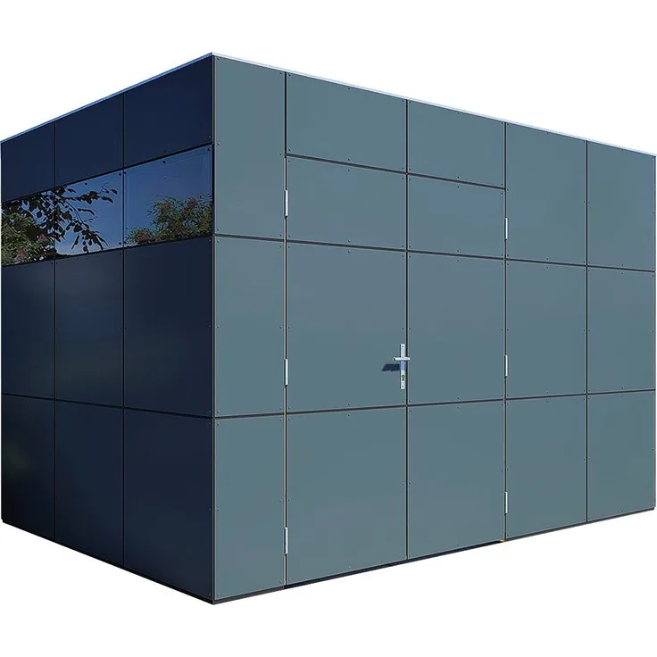 BERTILO Gartenhaus HPL 2, BxT: 345x236 cm, modernes Design, wetterfest, zweifarbig, Fichtenabschnitte
