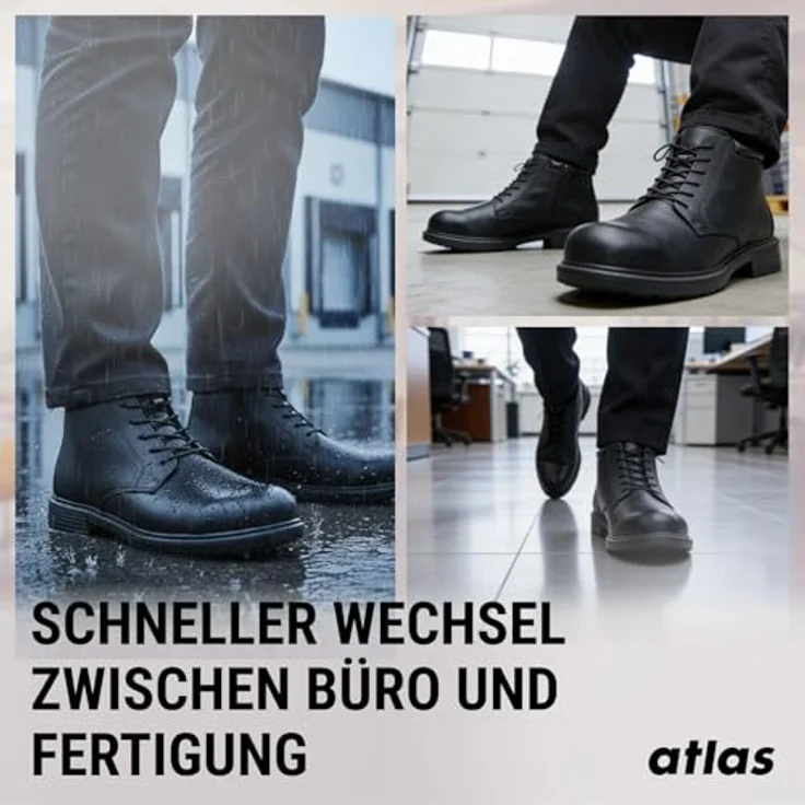 Atlas CX 545 ESD, knöchelhoher Sicherheitsschuh S2 W10, Größe 42 mit Rindleder, durchtritthemmender Stahlzwischensohle und MPU-REBOUND-SYSTEM – Bild 4