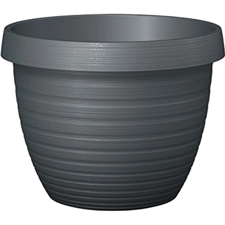 Scheurich Country Star, Pflanzgefäß aus Kunststoff, Metallic Grey, 25 cm Durchmesser, 18,6 cm hoch, 5 l Vol.
