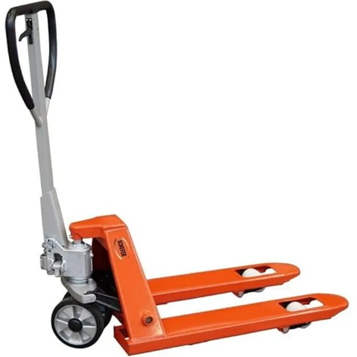 ROLLENDE SHOP Gabelhubwagen 2500 kg, Gabellänge 800 mm, Gummi/Nylon Rollen, Single