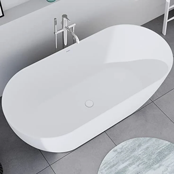 Duravit DuraMuna, oval freistehende Acrylbadewanne, 160 cm, Weiß Matt, individuell wählbare Größe – Bild 1