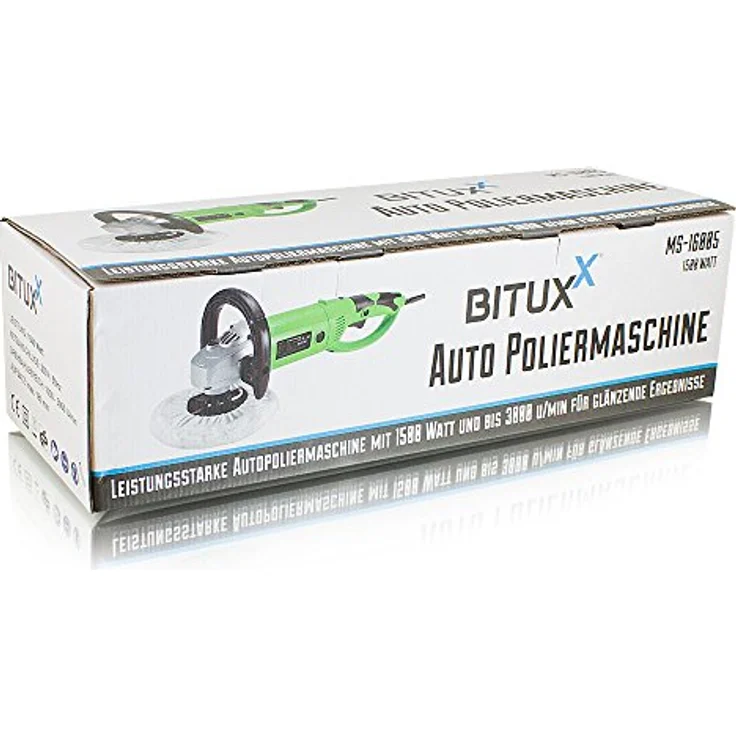 Bituxx Rotationspoliermaschine MS-16006, 1200W mit 17tlg Zubehörset, stufenlos 600-3000 U/min, für Aufsätze bis 180mm – Bild 6