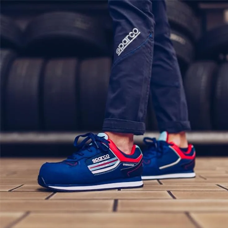 Sparco GYMKHANA Martini ESD S1PS SR Sicherheitsschuh, atmungsaktiv, metallfrei, Blau, Größe 45 – Bild 8