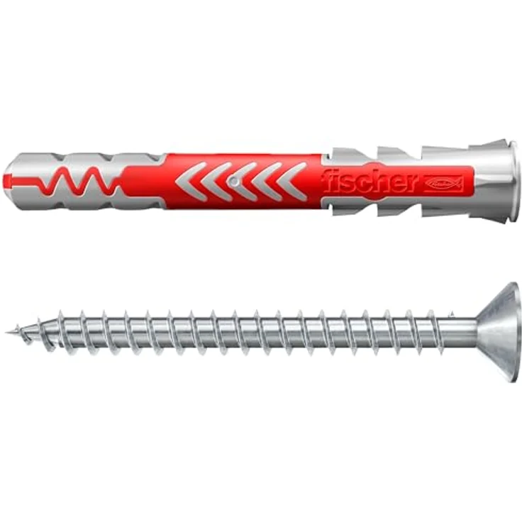 fischer DUOPOWER 8 x 65 S, Universaldübel mit Sicherheitsschraube, 2-Komponenten-Dübel, Kunststoffdübel zur Befestigung in Beton, Ziegeln, Stein, Gipskarton uvm., 25 Dübel + 25 Schrauben - Preisvergleich – Bild 4